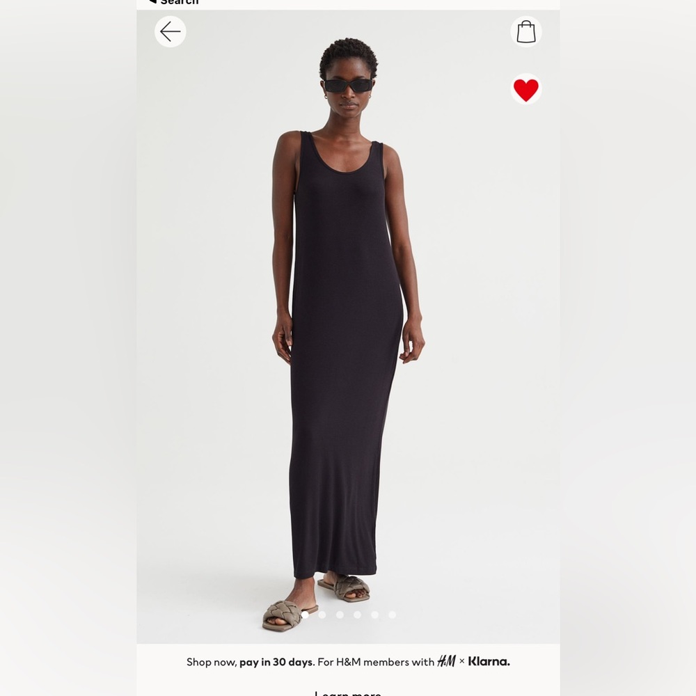 H&M Black Ribbed Jersey Dress